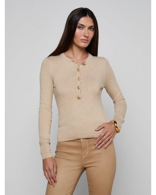 L'Agence Natural Ronda Knit Henley Top