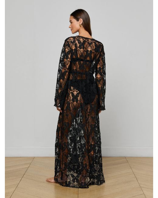 L'Agence Black Janus Cover-Up Robe