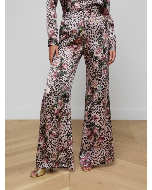 L'Agence White Pilar Silk Wide-Leg Pants