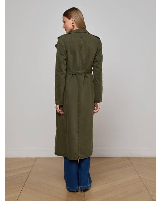 L'Agence Blue Zavia Denim Trench Coat