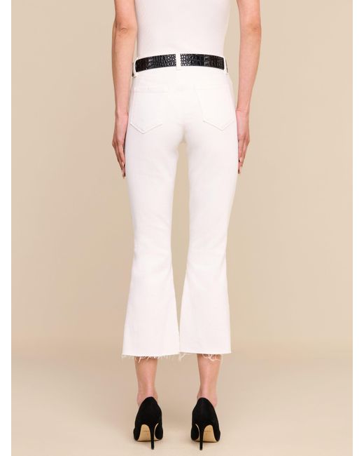 L'Agence White Kendra Cropped Flare Jean