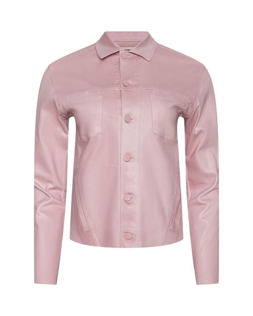L'Agence Pink 'Agence Janelle Coated Jean Jacket