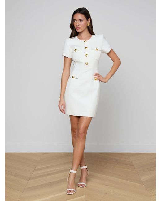 L'Agence White Cori Mini Dress
