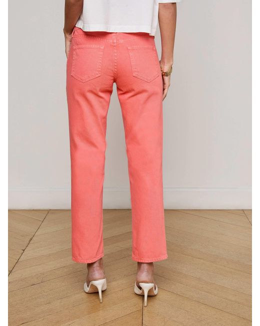 L'Agence Red Nevia Slouchy Straight-Leg Jean