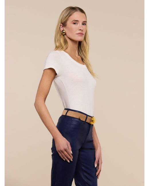 L'Agence White Cory Cotton Scoopneck Tee