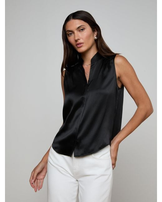 Chemisier En Soie Phoebe, Noir L'Agence en coloris Black