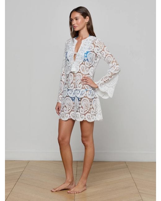 L'Agence White Ansley Cover-Up Dress