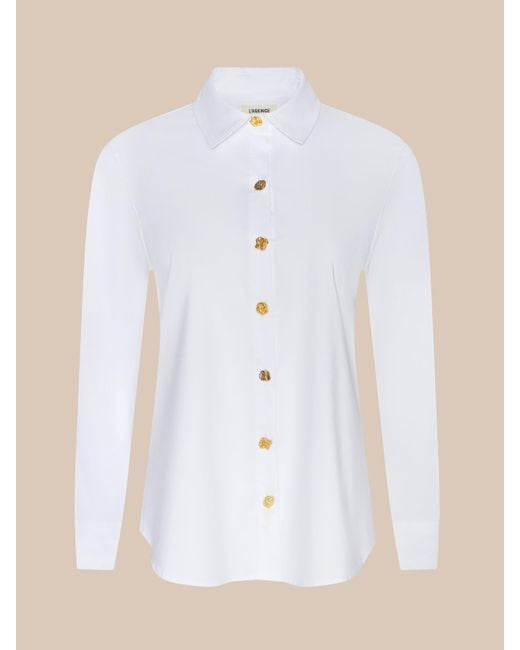 L'Agence Blue Ellery Button-Down Shirt
