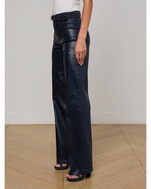 Jean Large En Denim Enduit Clayton, Enduit Bleu Nuit Profond L'Agence en coloris Blue