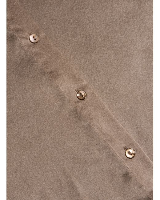 L'Agence Brown Tyler Silk Blouse Top