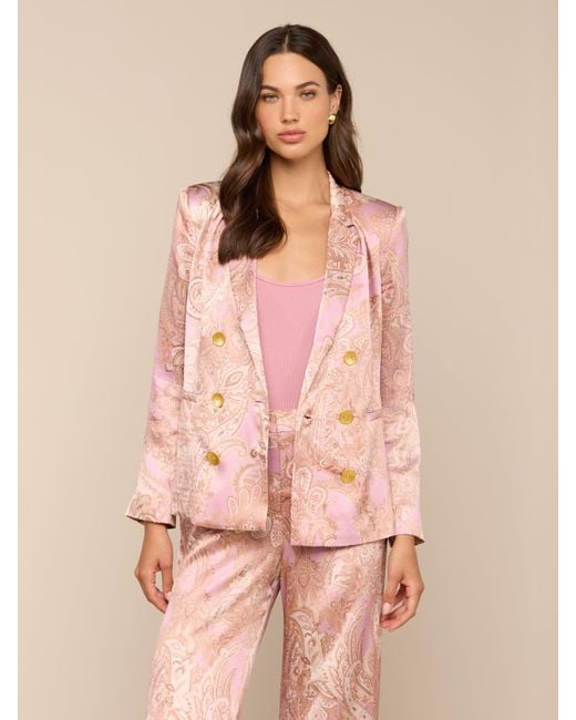 L'Agence Pink Colin Silk Blazer
