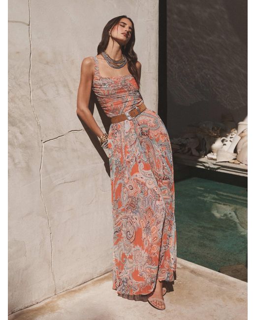 L'Agence Multicolor Torin Pleated Maxi Skirt