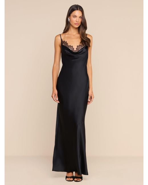 L'Agence Black Selene Silk Gown