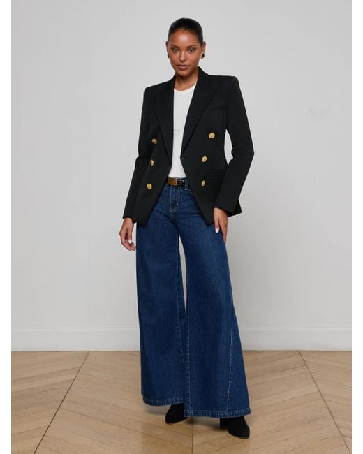 L'Agence Blue Kyomi Double-Breasted Blazer