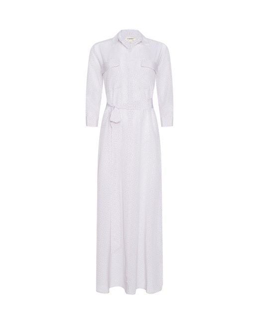 L'Agence White Cameron Silk Shirt Dress