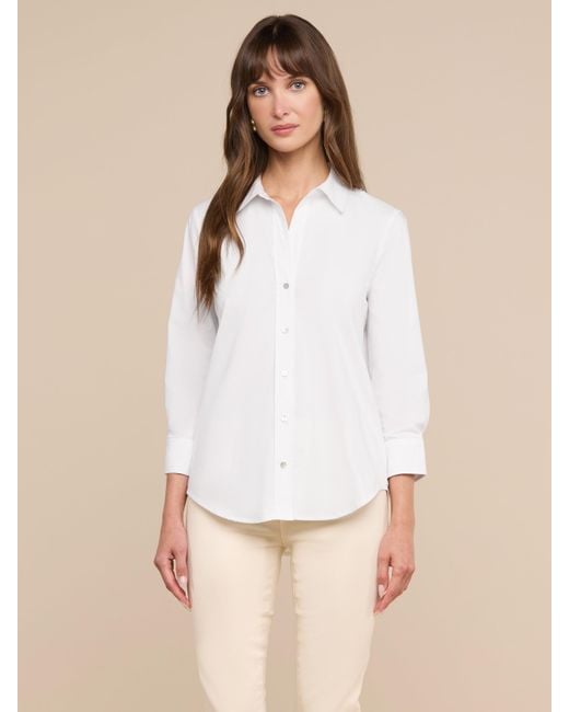 L'Agence White Daniella Cotton-blend Blouse