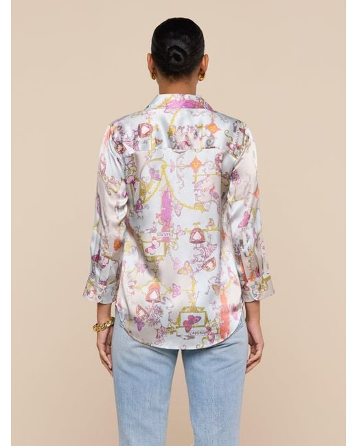 Chemisier En Soie Dani, Imprimé Toile Style Baroque Coloré L'Agence en coloris Blue