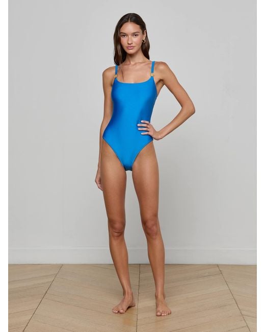Maillot De Bain Une Pièce Remi, Bleu Capri L'Agence en coloris Blue