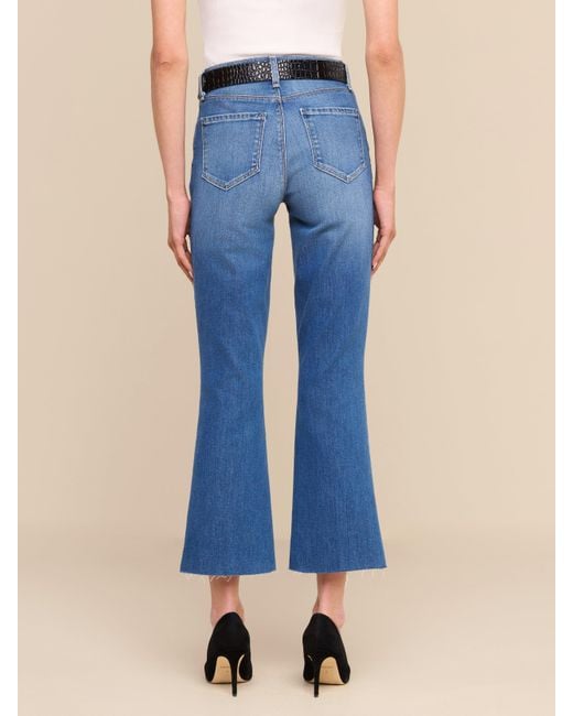 L'Agence Blue Kendra Cropped Flare Jean