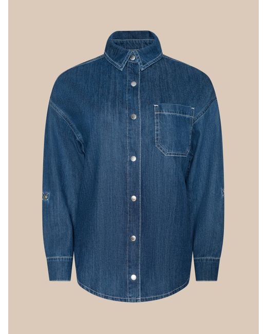 L'Agence Blue Jorah Oversized Shirt