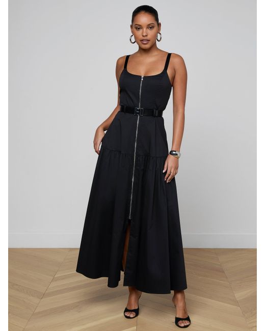 L'Agence Black Rima Maxi Dress