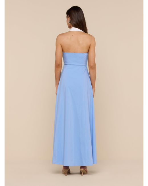 Robe Longue En Popeline Maurie, Bleu/Blanc L'Agence en coloris Blue