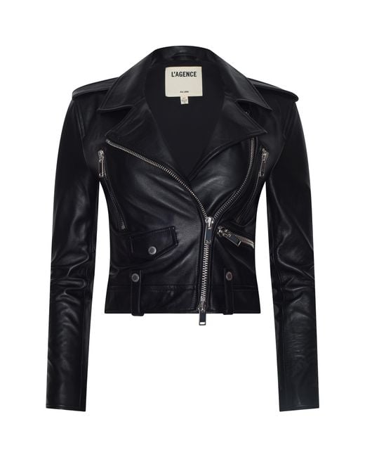 L'Agence Black Blakely Leather Biker Jacket