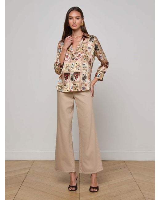Chemisier En Soie Dani, À Imprimé Cartes À Jouer Style Western L'Agence en coloris Natural