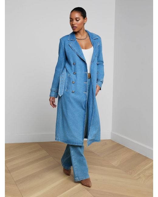 L'Agence Blue Bradley Trench Coat