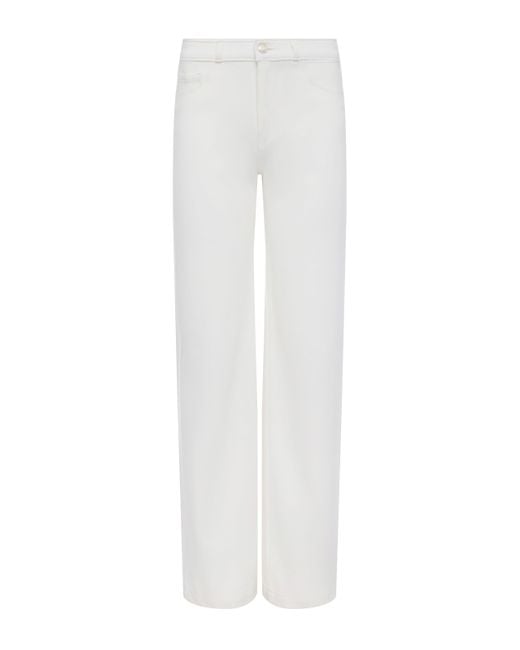 L'Agence White Clayton Wide-Leg Pants