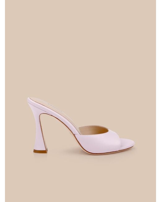 L'Agence Pink Avery Leather Open-Toe Mule