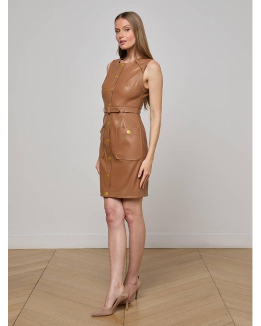 L'Agence Multicolor Ronin Vegan Leather Dress