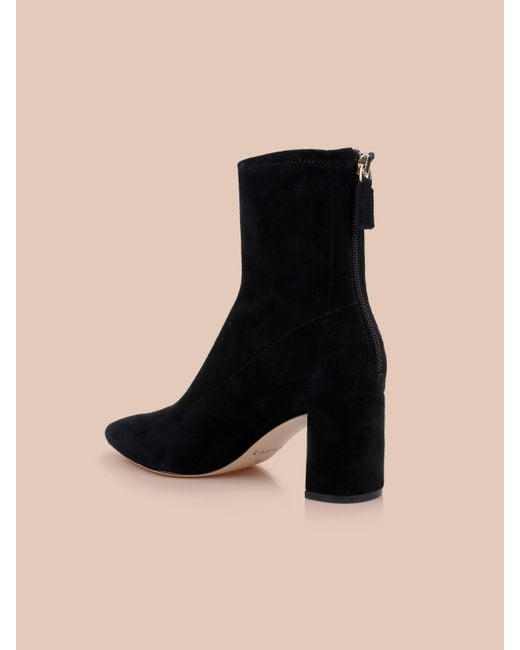 L'Agence Black Salome Stretch Suede Boot