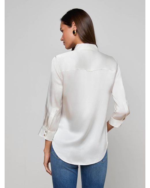 L'Agence White Dani Blouse