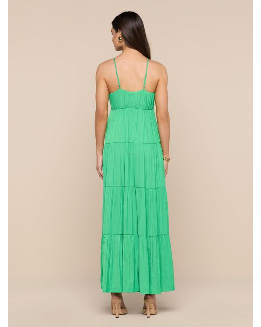 L'Agence Green Lua Tiered Maxi Dress