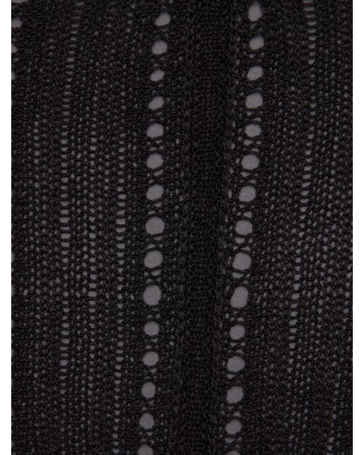 L'Agence Black Orine Pointelle Knit Top