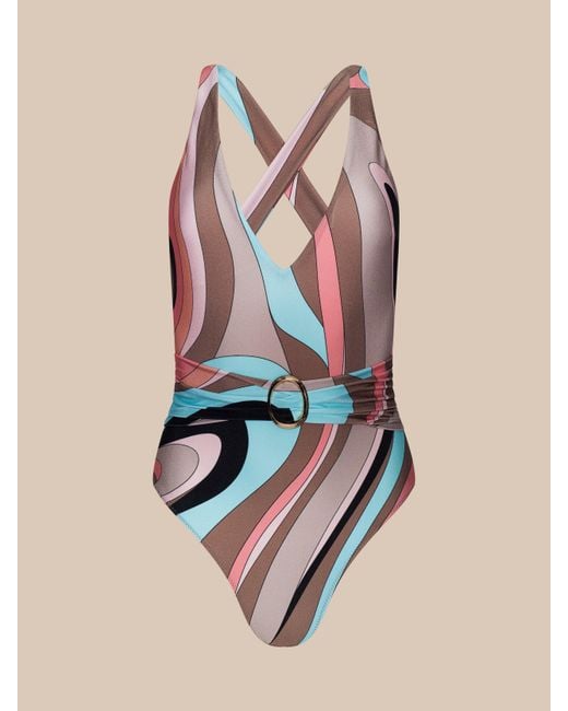 L'Agence Natural Lisa Plunge One-Piece Swimsuit