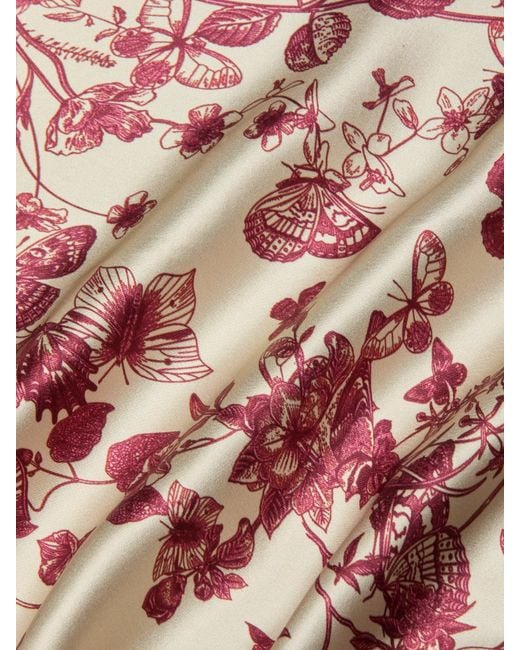 Robe De Soirée En Soie Serita, À Imprimé Toile Papillons L'Agence en coloris White