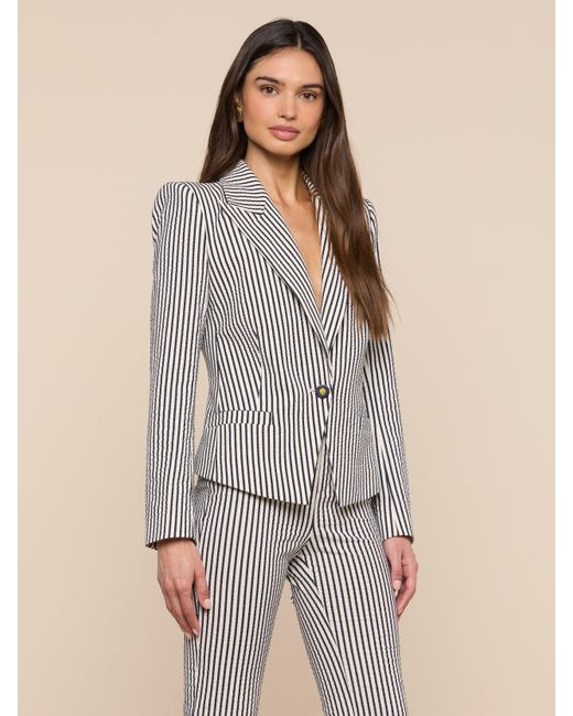 L'Agence Gray Misa Seersucker Blazer
