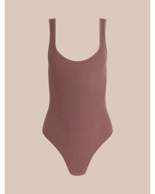 L'Agence Brown Nica Scoopneck Bodysuit