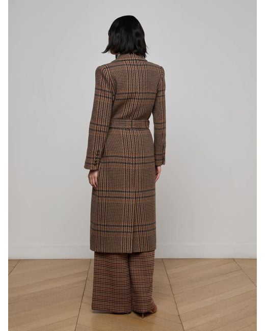 Manteau Long À Carreaux Kolina, Motif À Carreaux Marron L'Agence en coloris Brown