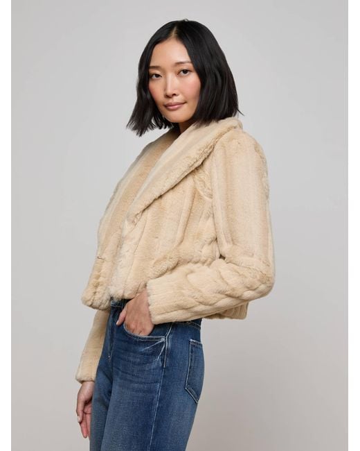 Veste En Fourrure Synthétique Davy, Fourrure À Rayures Latte L'Agence en coloris Natural