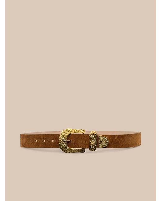 L'Agence Brown Otera Suede Belt