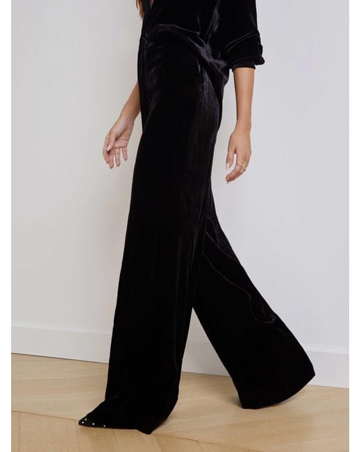 Pantalon En Velours Pilar En Noir L'Agence en coloris Blue