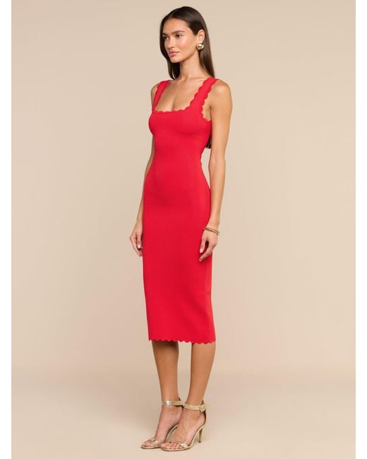 L'Agence Red Romona Knit Dress