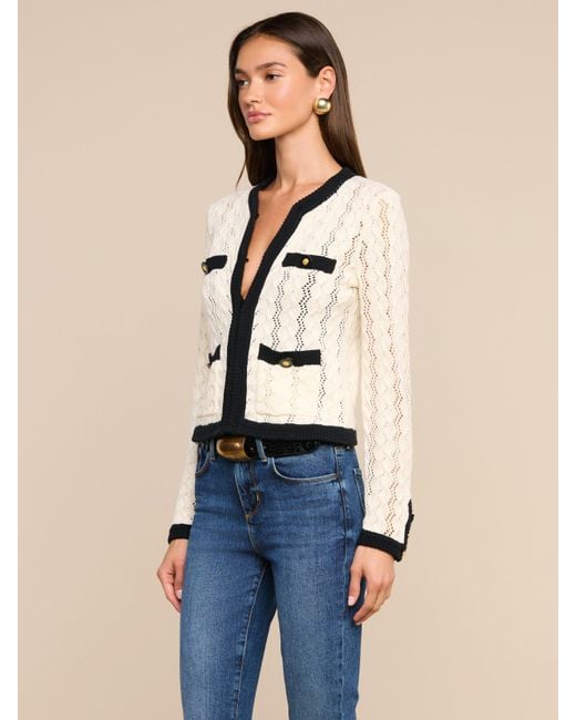 L'Agence Natural Zephyra Pointelle Knit Cardigan
