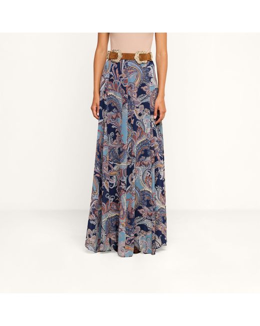 L'Agence Blue Patrica Maxi Skirt