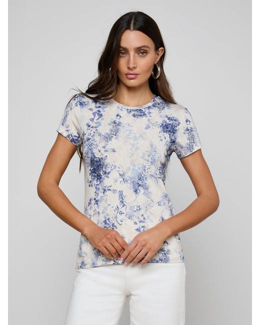 L'Agence Blue Ressi Fitted T-Shirt