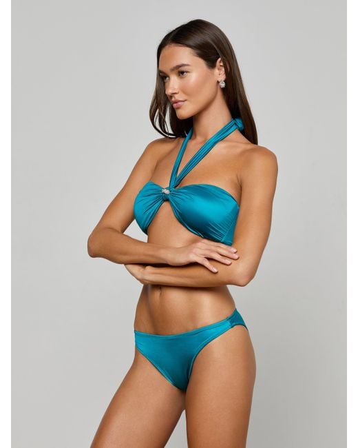L'Agence Blue Krysta Halter Bikini Top
