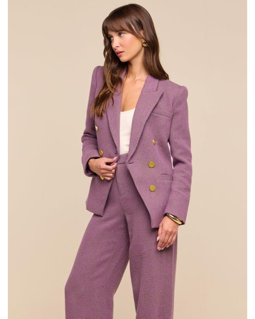 L'Agence Purple Kyomi Double-Breasted Blazer